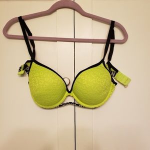 PINK 34D lime/highlighter green bra